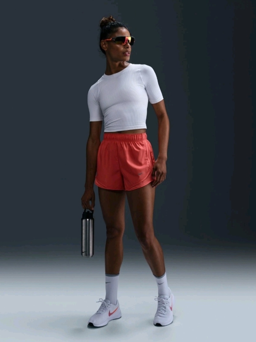 Nike Tempo Women's Brief Lined Running Shorts Coral Size XL NWT - Picture 3 of 8